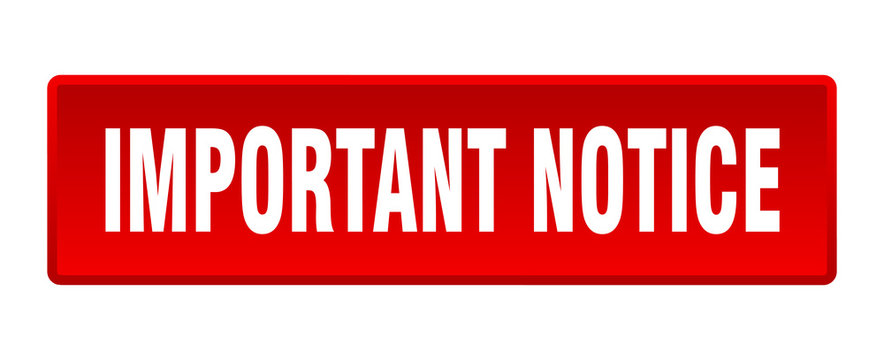 important notice button. important notice square red push button Stock Vector | Adobe Stock
